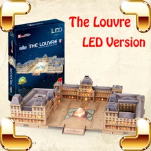 Новогодний подарок Лувр 3D головоломка модель строительные игрушки DIY светодиодный дисплей Ручной Работы Украшение для взрослых головоломка коллекция игра игрушка