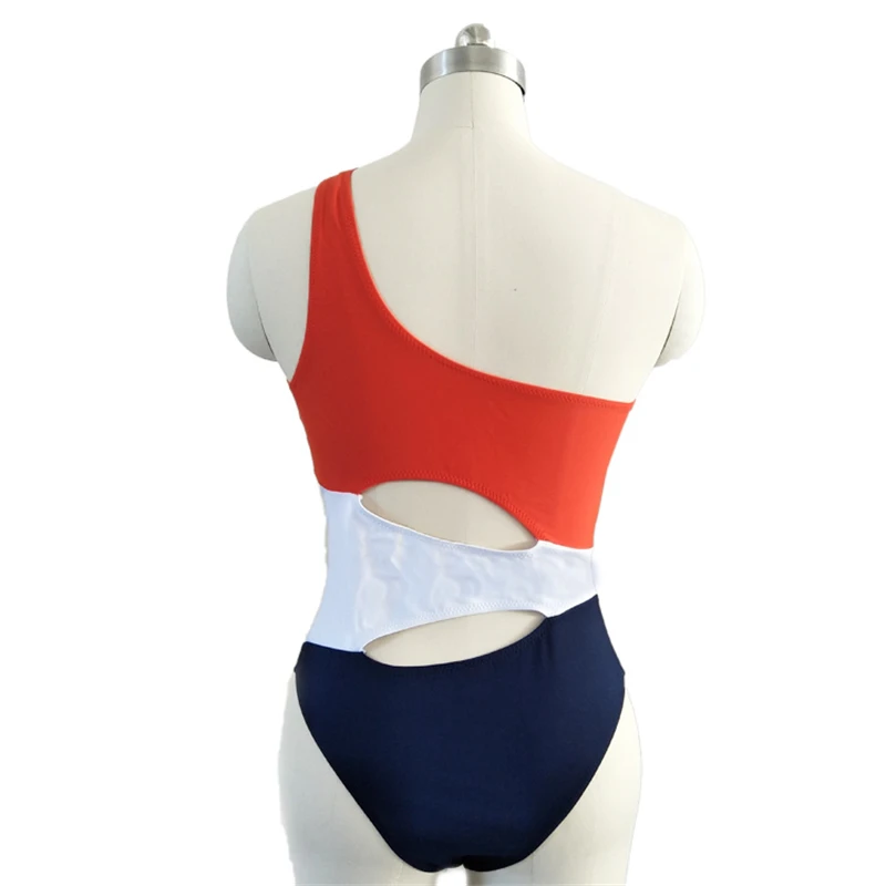 Swimwear 2019 Girl Swimming One Piece Sport Swimsuit One Shoulder Sexy Monokini High Cut Swimsuit Girls Bathing Suits Badpak (3)