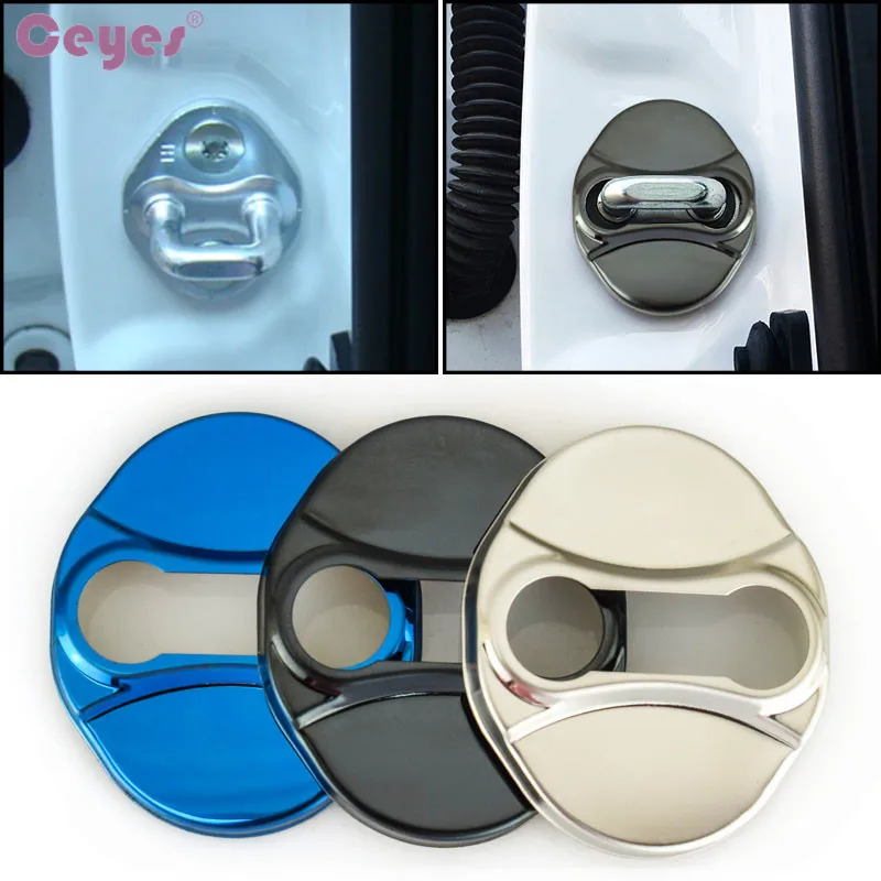 

Ceyes Car Cover Car Styling Stainless Steel Case For Hyundai Solaris IX35 Veloster I40 IX20 Rohens Veracru Car-Styling 4pcs/lot