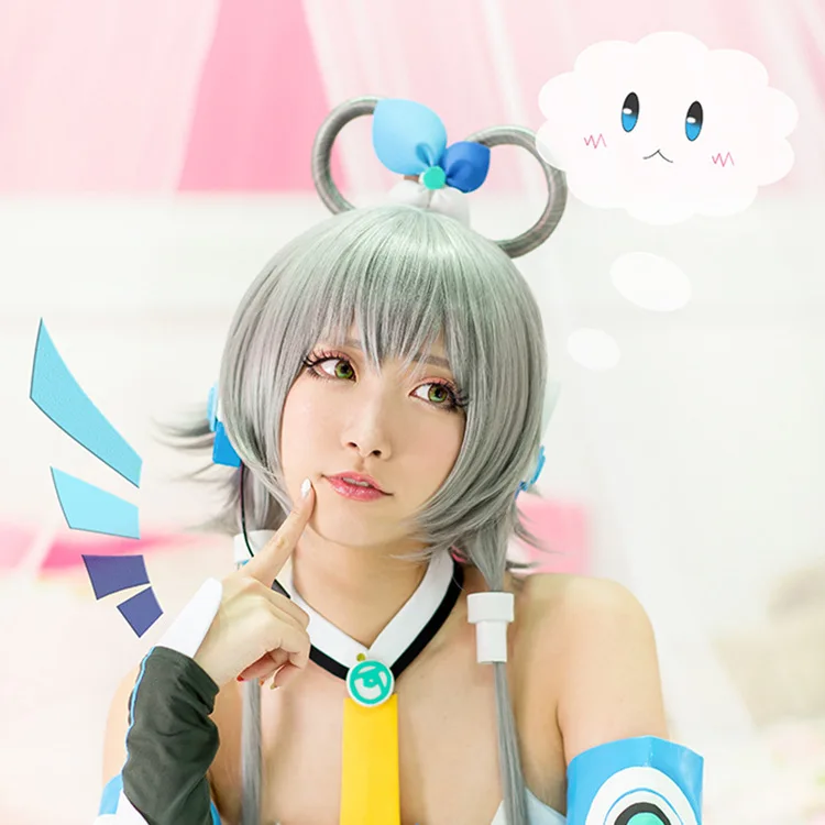 Kizuna AI Luo Tianyi косплей костюм парик для волос аниме косплей Vtuber Hello World реквизит для косплея