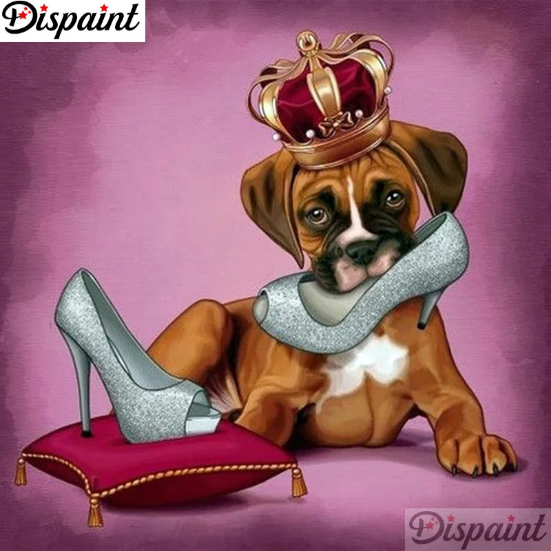 

Dispaint Full Square/Round Drill 5D DIY Diamond Painting "Dog shoes" 3D Embroidery Cross Stitch 5D Home Decor A12299