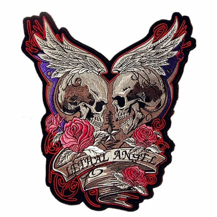 13.4'' inches Biker Patches Large Punk Skeleton Motorcycle Patches