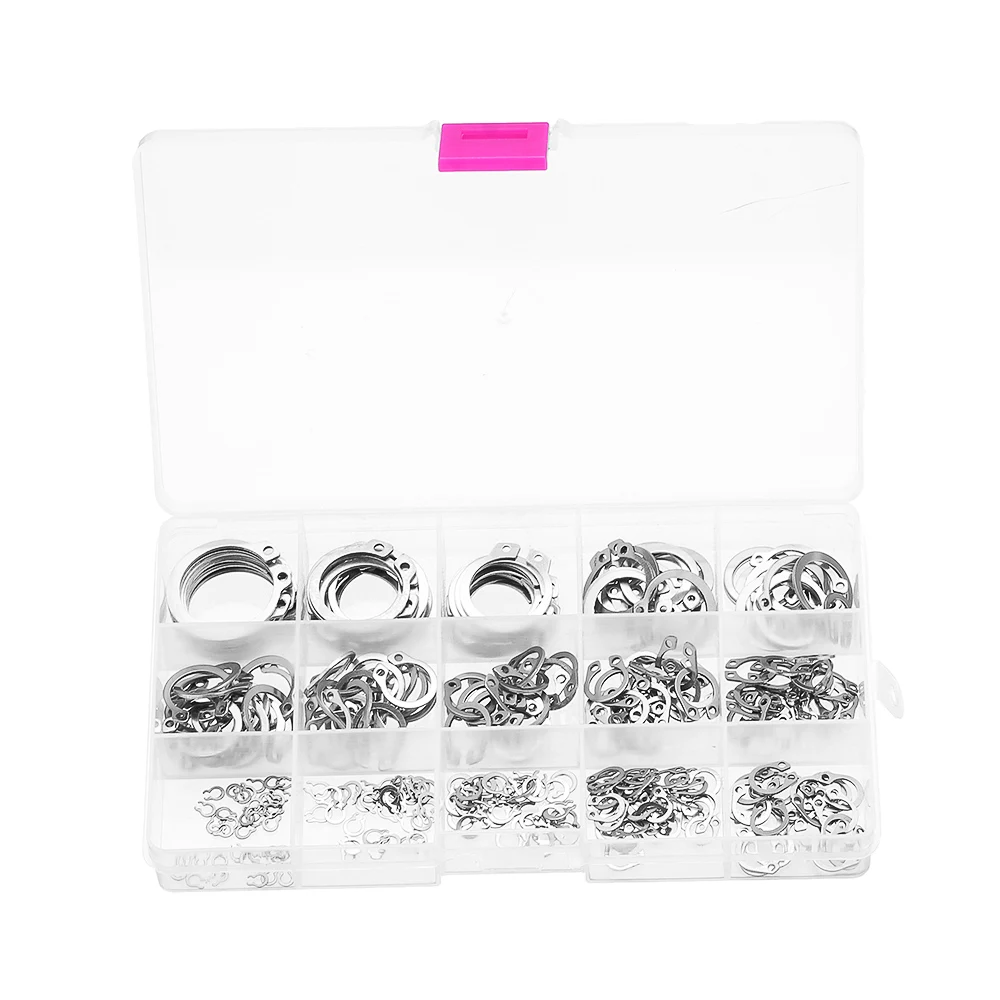 

225Pcs Stainless Steel C Clip 3-25mm Snap Ring Washer External Retaining Circlip Kit For Cylinder Valve Door Window Bearing