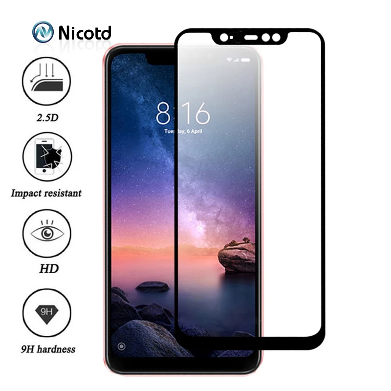Высокопрочное стекло Nicotd полная защита экрана для Xiaomi Redmi Note 6 Pro 4X 4A 5A 5 6A