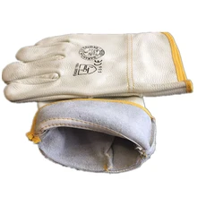 1 Pair Working Gloves Cowhide Leather Insulation Welder Welding Gloves Safety Protective Garden Sports Wear-resisting Gloves NEW