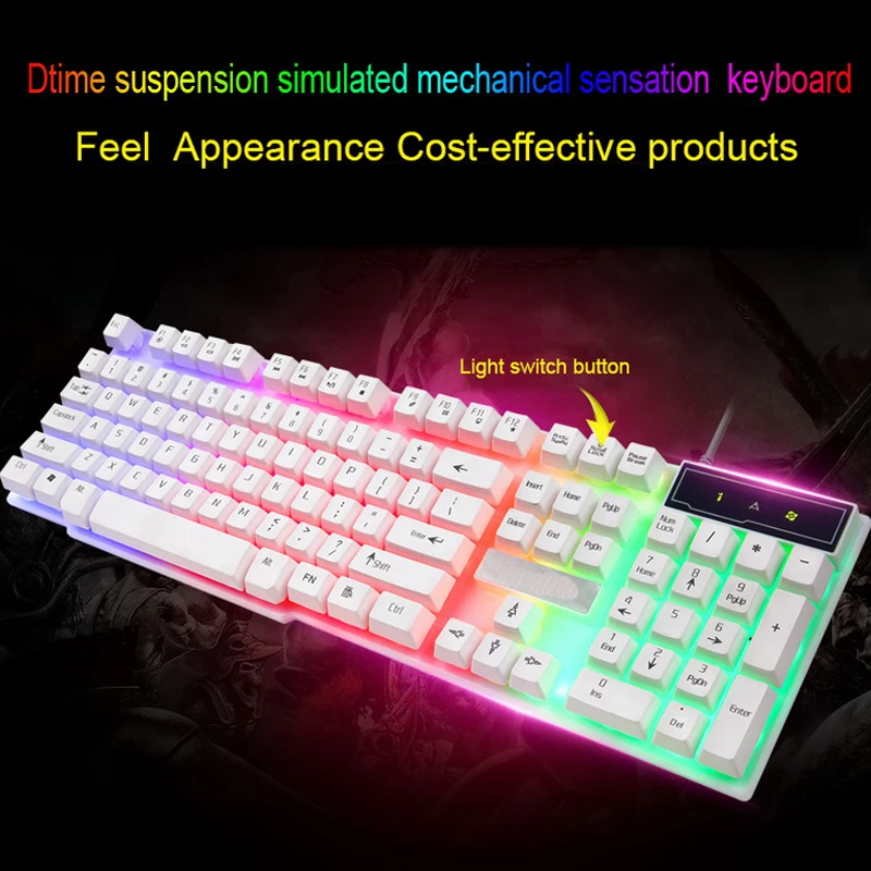 Snigir ck104 Mixed light with backlight Gaming keyboard backlit Dtime brand inflictor Teclado gamer sem fio klavye keycaps dota2