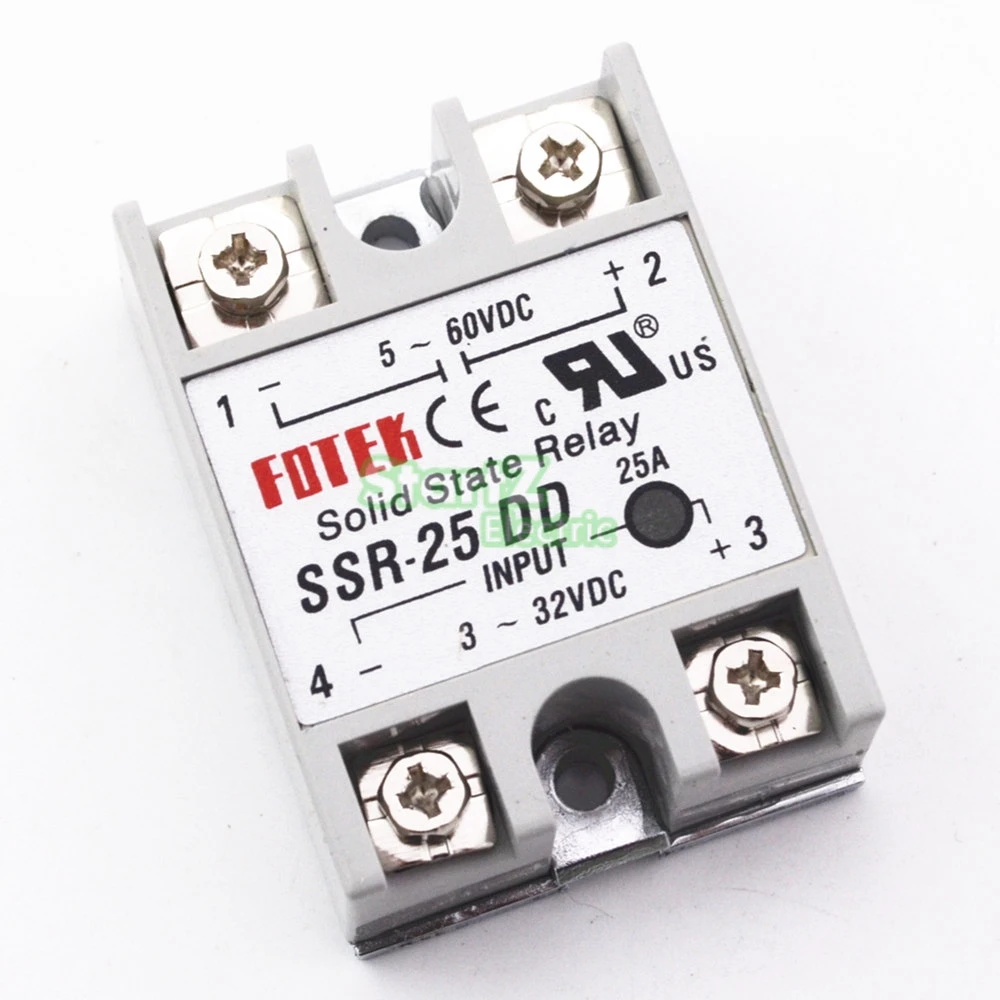

1Pcs SSR25DD SSR-25DD Manufacturer 25A solid state relay ,input 3-32VDC output 5-60VDC