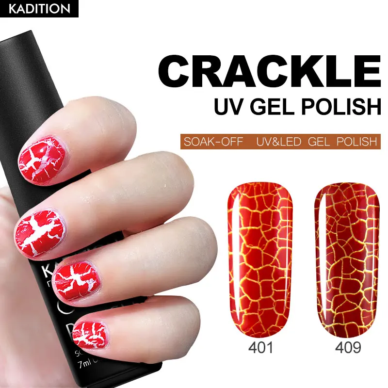 

KADITION Crack Gel Lacquer Lucky Colors Gel Varnish Soak Off UV LED Paint Semi Permanent Crackle UV Professional Gel Nail Polish