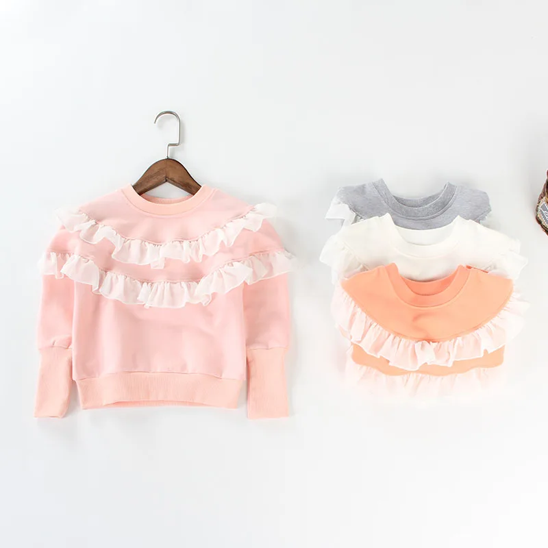 Детская одежда г., Осенний Детский свитер, верхняя одежда детская одежда для девочек свитер с вырезом лодочкой кружевная Детская рубашка для маленьких девочек