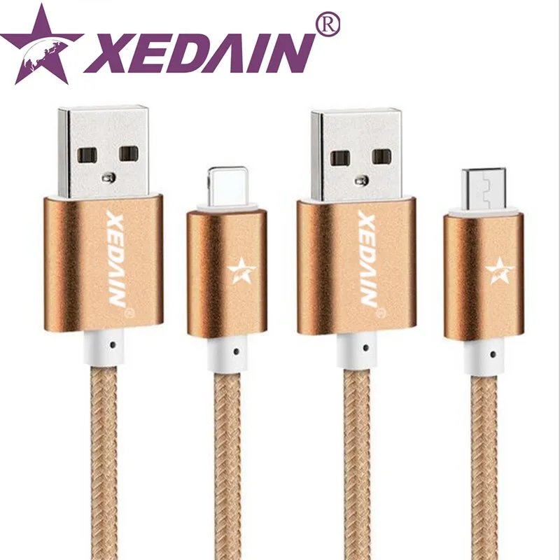 

For iPhone 8 7 6s Plus 5s iPad Xiaomi Huawei 2A High quality metal nylon micro USB Cable mobile phone Data Sync Charger cables