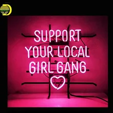 Поддержка вашей местной девушки неоновые лампы знак неоновый светильник знак для дома пивной паб ручной работы из настоящего стекла трубка Индивидуальный размер дизайн