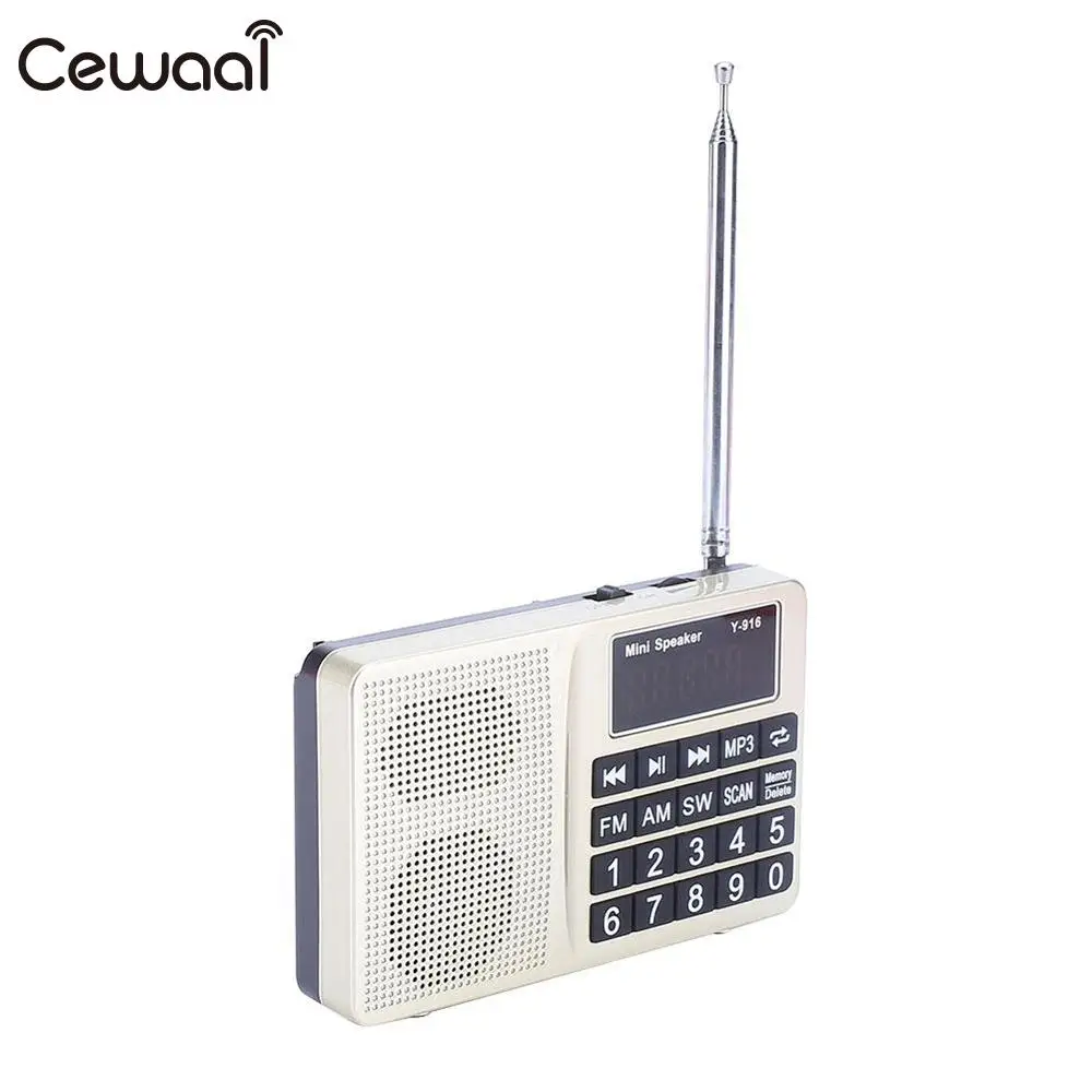 Cewaal Поддержка 32G TF карты Авто Мини FM AM sw приемник с ЖК дисплеем Динамик функцией