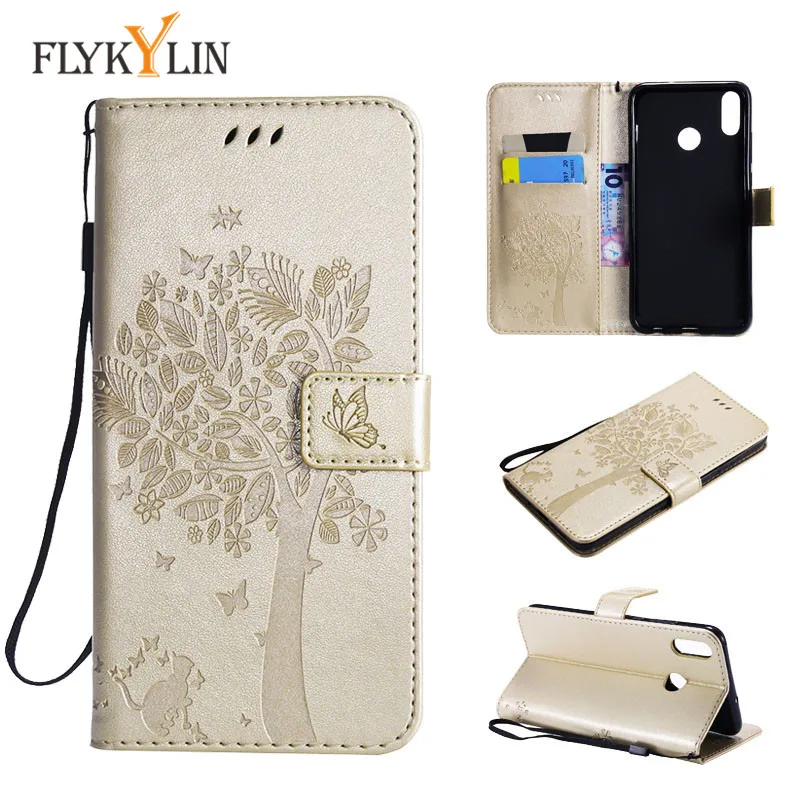 

Leather Case For Huawei Honor 8X Cases For Fundas Huawei Honor 8X 8 X case cover 3D Tree Cat Flip wallet Phone Bag shell Capa