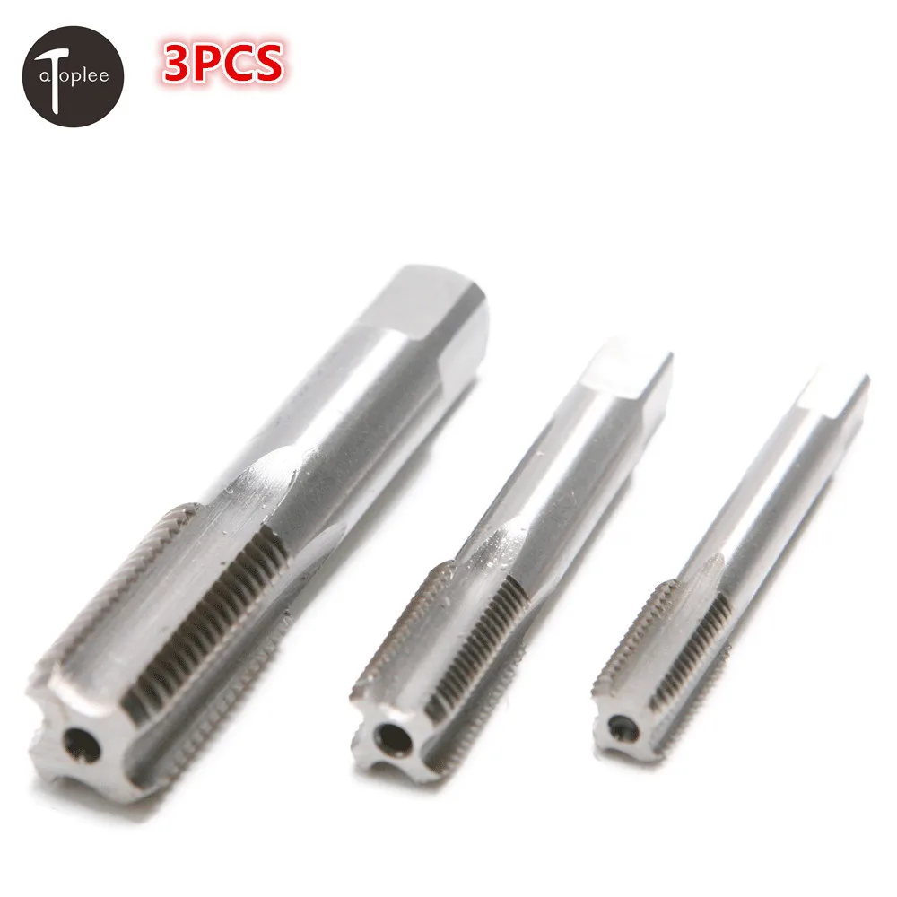 3PCS 8/10/13.5mm Thread Diameter Straight Flute Pipe Thread Tap/NPT HSS
