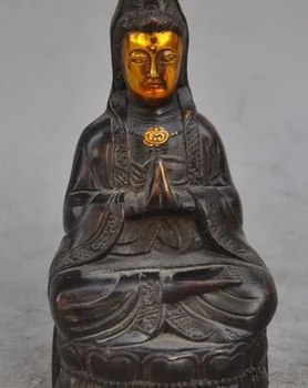 

chinese buddhism bronze copper gilt Bodhisattva Kwan-Yin GuanYin Goddess statue