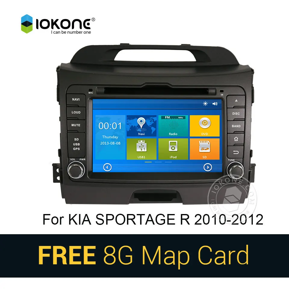 IOKONE Автомобильный DVD Video GPS navi Стерео мультимедиа для Kia Sportage С Bluetooth телефон CANBUS SWC