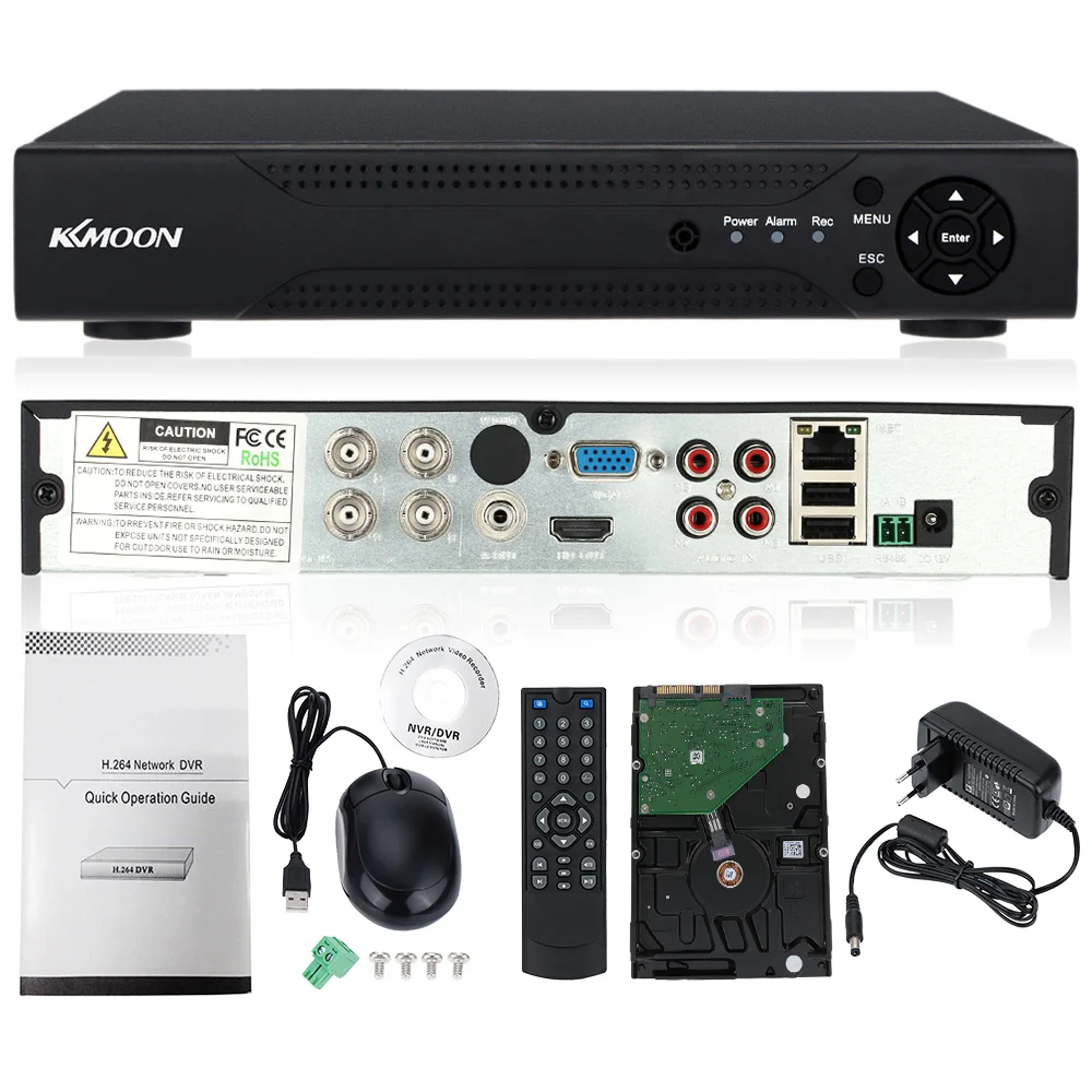 KKmoon Full 1080N/720P 4CH AHD DVR HVR NVR+ 1 ТБ Seagate HDD P2P ONVIF HDMI 4CH DVR рекордер для камера системы безопасности HD CCTV система