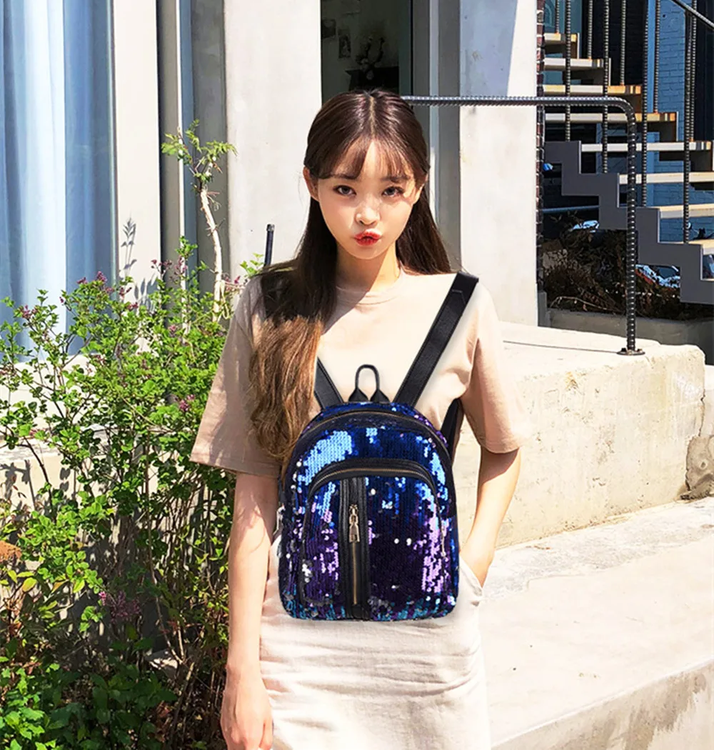 В Корейском стиле, модное платье из 2 шт./компл. рюкзаки для девочек-подростков, с блестками, школьная сумка для путешествий с сцепления кошелек mochila