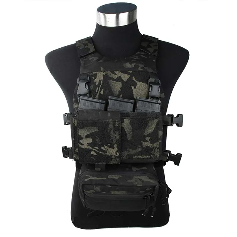 

TMC Lightweight Multicam Black Tactical Vest FSK Plate Carrier with SS Front Chest Rig set