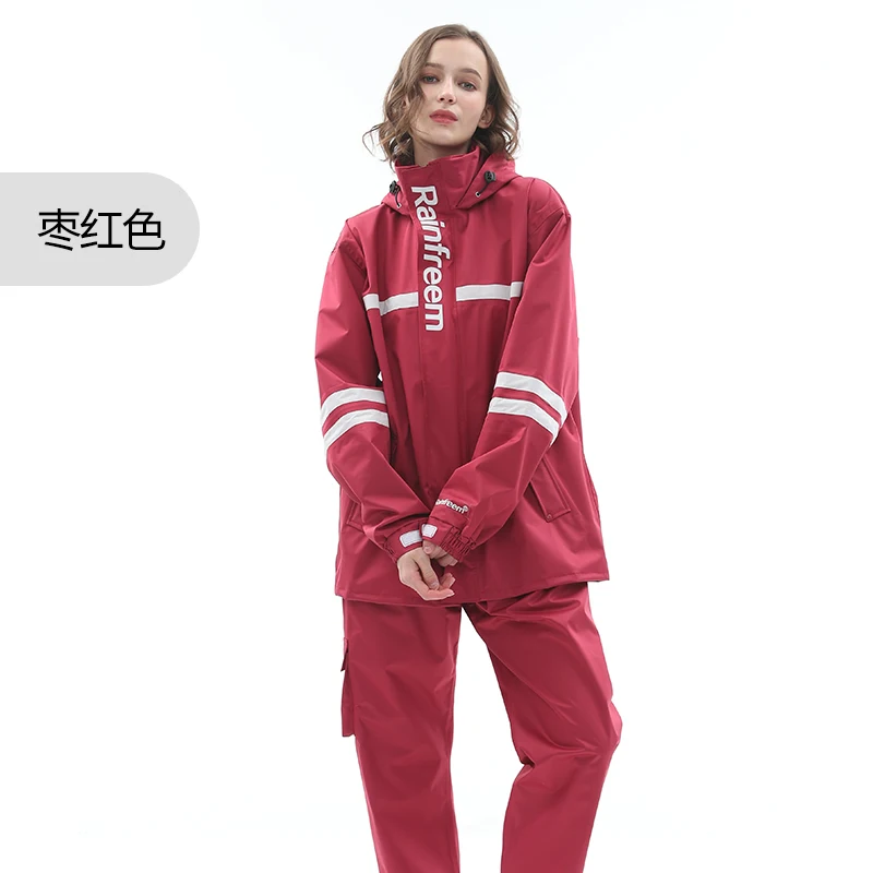 

Fashion Waterproof Rain Coat Set Rain Pants for Motorcycle Travel Suit Fashion Raincoat Body Riding Ladies Raincoats Hood R6