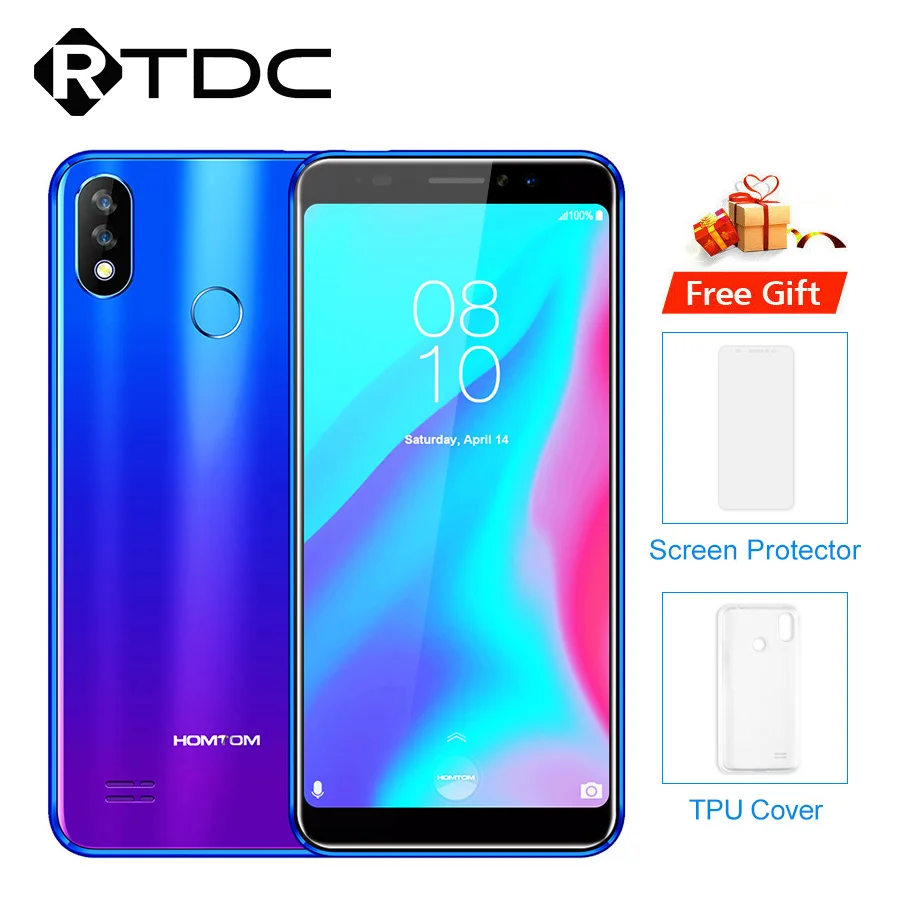 

Original HOMTOM C8 Face ID Fingerprint 5.5"18:9 Smartphone MTK6739 Android 8.1 Quad Core Cell phone 16GB 4G LTE Mobile2GB Phone