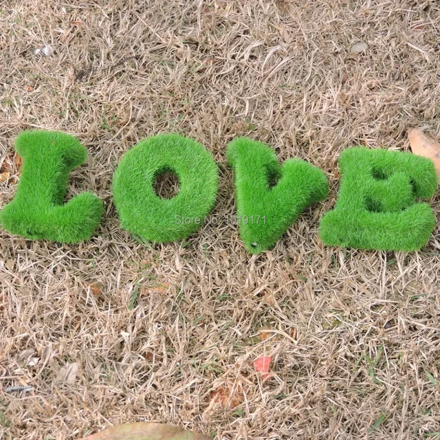 festa foam 6cm party love artificial moss grass hanging topiary moss letter