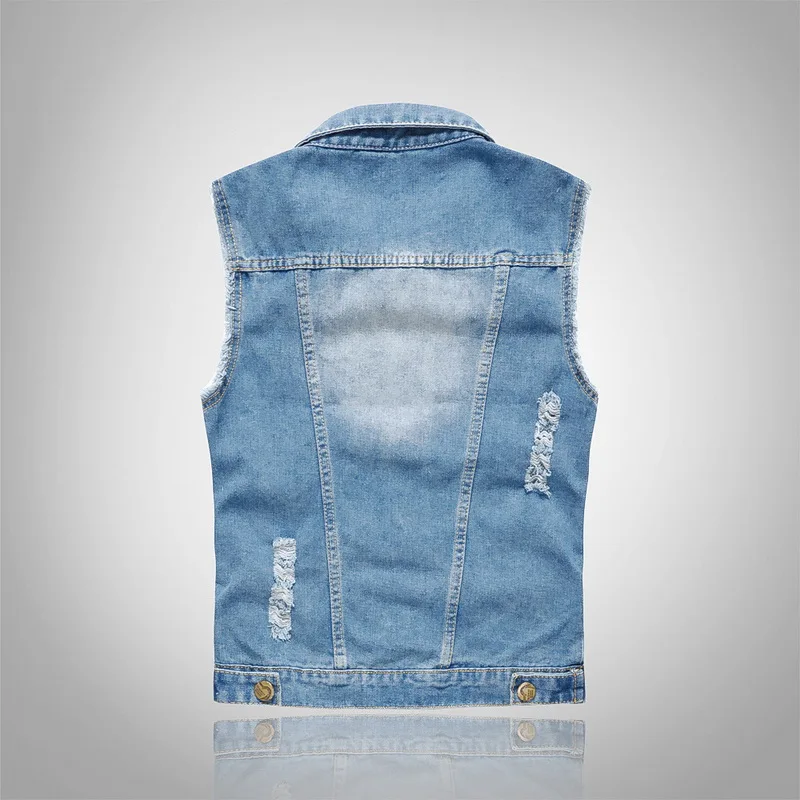 MoneRffi Men Denim Jeans Vest Coat Ripped Tassel Pocket Sleeveless Jacket Man Streetwear Cowboy Waistcoat broken hole Jacket 6XL MoneRffi Men Denim Jeans Vest Coat Ripped Tassel Pocket Sleeveless Jacket Man Streetwear Cowboy Waistcoat broken hole Jacket 6XL