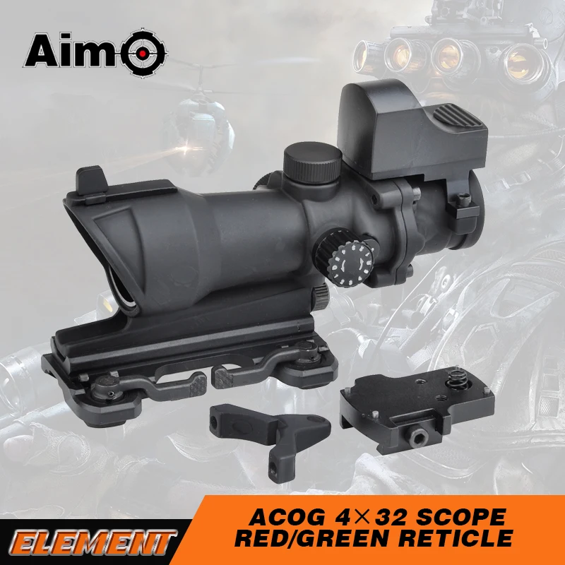 

AIM O ACOG 4*32 Scope Red Green Reticle with QD Mount Mini Red Dot Reflex Sight Red Dot AO5321