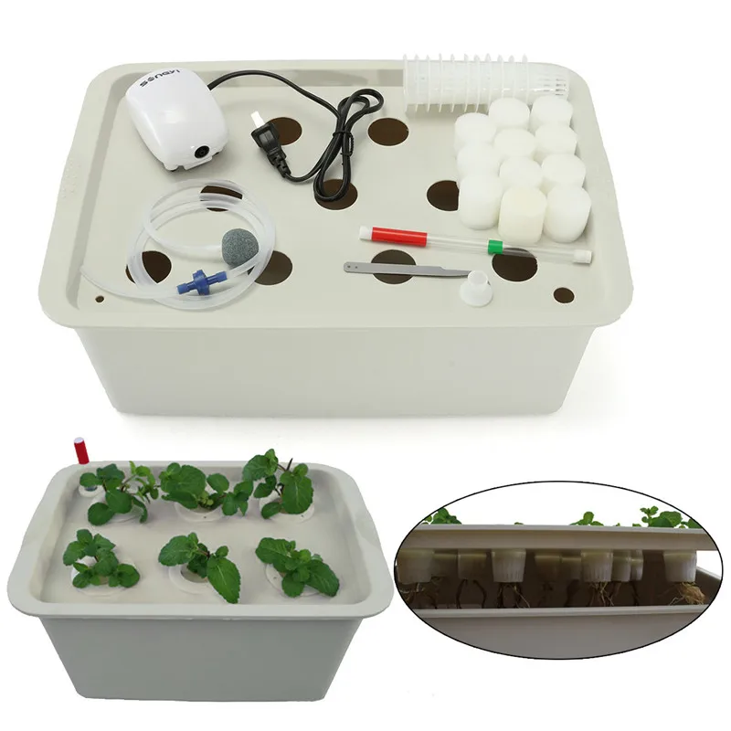 11 Holes US Plug 110-220V Plant Site Hydroponic System Indoor Garden Cabinet Box Grow Kit Bubble Garden Pots Planter Nursery Pot