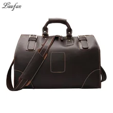 Мужская кожаная дорожная сумка Crazy Horse темно-коричневая Большая вместительная мужская дорожная сумка из воловьей кожи для путешествий, дорожная сумка для путешествий, ручная кладь