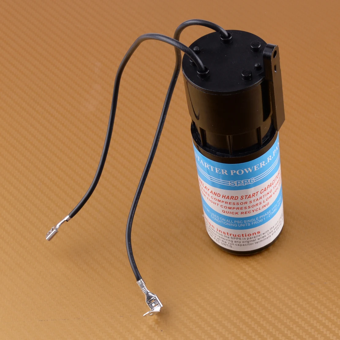 

1Pc Black SPP6 Hard Start Run Capacitor Increases Torque for Supco Relay 1/2HP-10HP