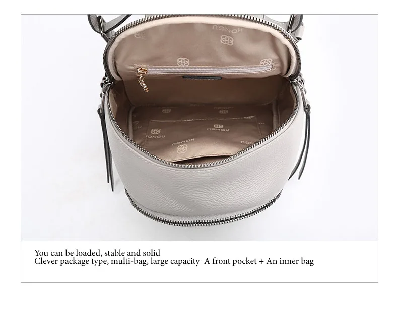 Fashion Women Backpack Ladies Handbag Shoulder Bag Leisure Upscale Genuine Leathe Bag With Rivet protection For Girl College Bag         H51940151-1 (13)