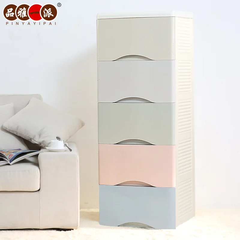Mini Version 42 Wide Day Gradient Plastic Drawer Storage Cabinets