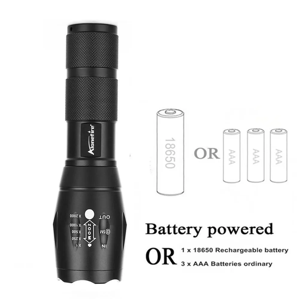 AloneFire E17 Zoomable Scalable CREE LED Red Light Flashlight Red Tactical Light hunting Red Light Torch For Fishing Detector