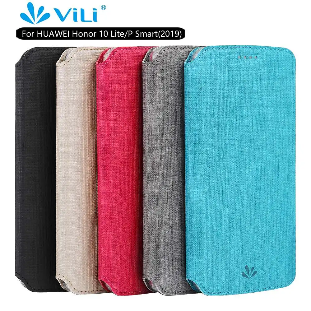 

Luxury Flip Case for Huawei Honor 10 Lite PU Leather Cover Clear TPU Case for Huawei P Smart 2019 Protective Shell Magnetic Capa