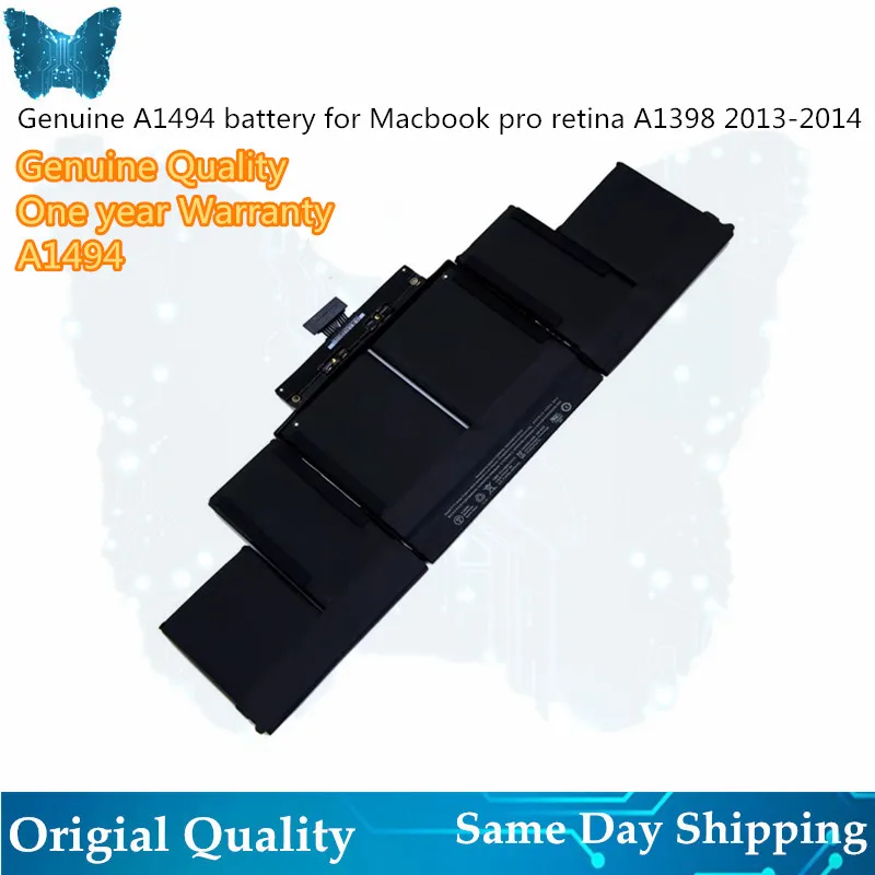 Оригинальный аккумулятор A1494 для Macbook Pro 15 дюймов Retina A1398 Late 2013 Mid 2014 MGXC2 MGXA2 ME293 ME294 95Wh