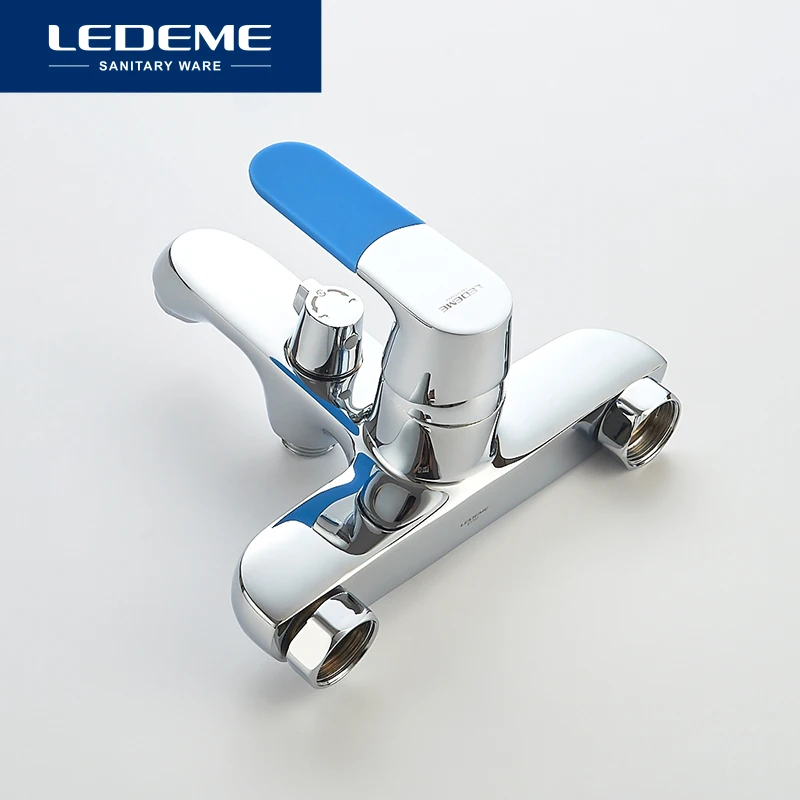 LEDEME Classic Style Bathtub Faucet Bathroom Chrome Plated Cold Hot Water Mixer 90 Degree Rotation Bathtub Faucets L3253