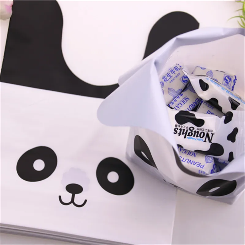Wholesale 50pcs/lot Cute Rabbit Ear Biscuit Gift Bags For Party Cookies Pouches With Lovely Panda Wedding Candy Bags