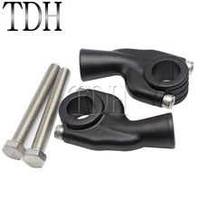 Черный мотоцикл грубой работы 7/" руль стояк 1" бар крепление зажим для Harley поплавок Чоппер Спрингер 25,4 мм