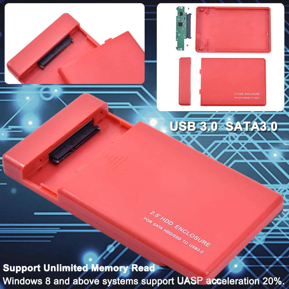 USB3.0 SATA3.0 жесткий диск Корпус для внешнего жесткого диска 2," HDD чехол 6 Гбит/с Поддержка неограниченной памяти HDD/SDD UASP протокол