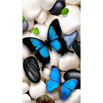 

5D Diamond Paintings Full Round AB Drill Two Butterflies Mosaic Stitch Landscape Animal Kits Embroidery Sticker Decoration Home