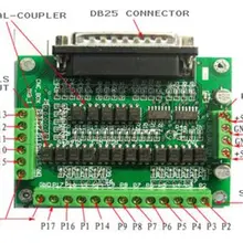 6 оси ЧПУ DB25 Breakout плата адаптер шагового двигателя драйвер