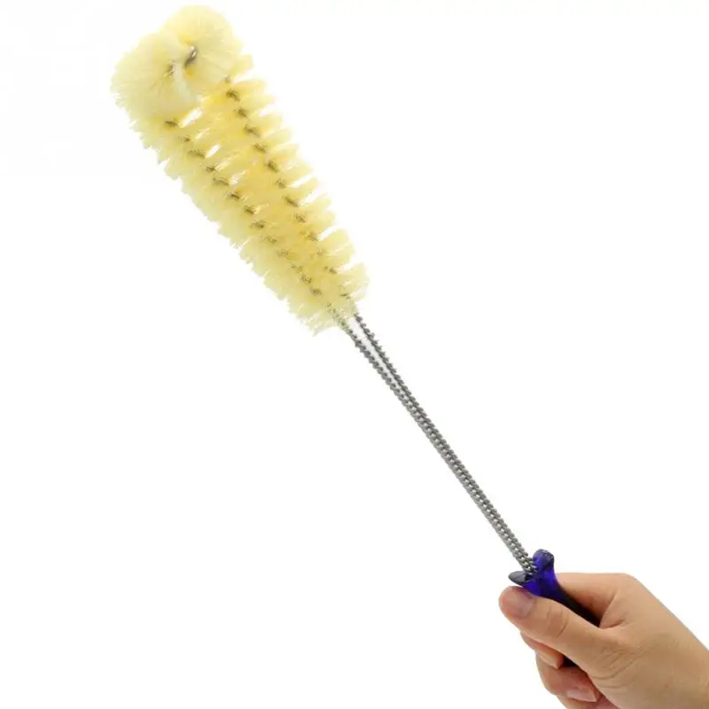 

40cm Durable Yellow Long Cleaning Brush Handle Spiral-shaped Bottle Brush Bottle Brush Comfort Grip Easy to Clean Corners