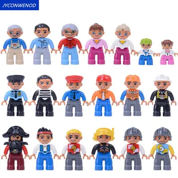 

Large Particle Family Series Action Figures Building Blocks Doll Model Education Toys Compatible With DuploINGlys