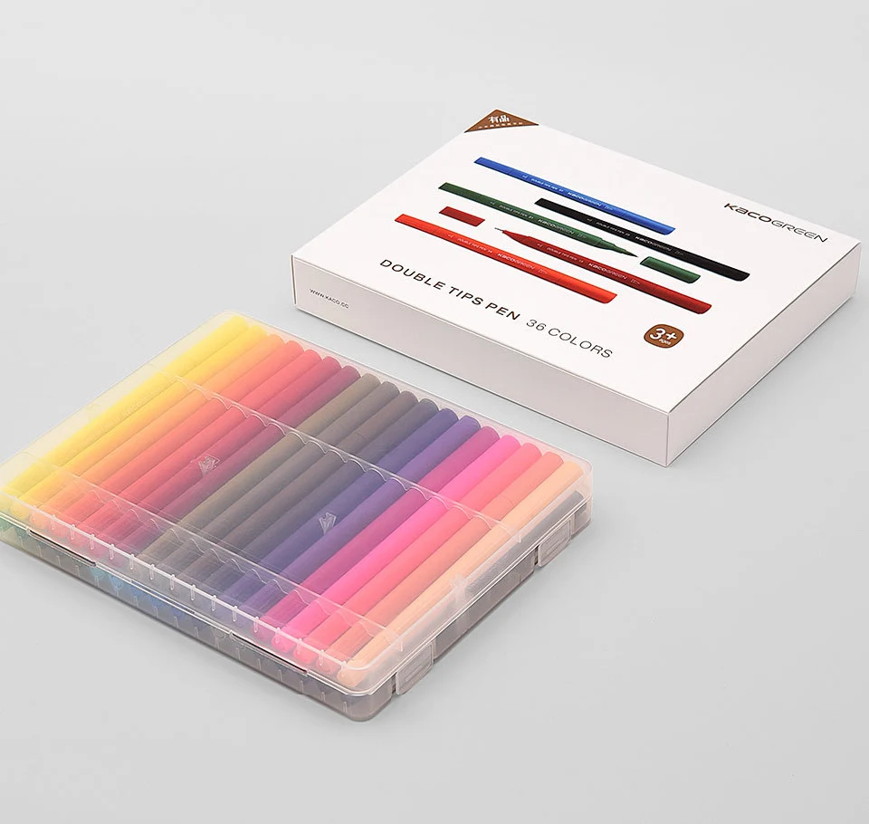 Xiaomi KACO 36 Colors Double Tip Watercolor Pens Painting Graffiti Art Markers Drawing Set Art Dual Brush Pen Non-toxic Safe (7)