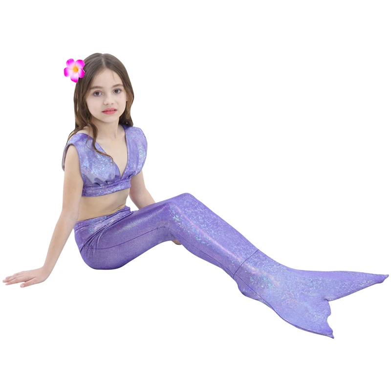 2018 комплекты для маленьких девочек одежда пляжа Sea Ariel детская регулируемые Топы +