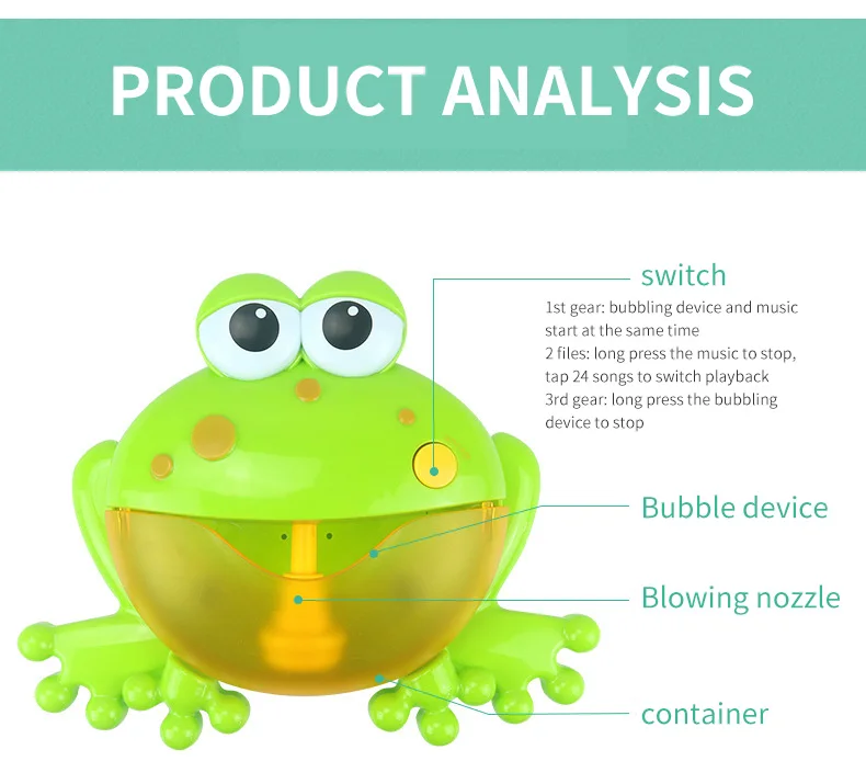 Напольная пузырчатая машина воздуходувка лягушка крабы для детей Ванна Для Купания Мыло Вода игрушки для детей с музыкой