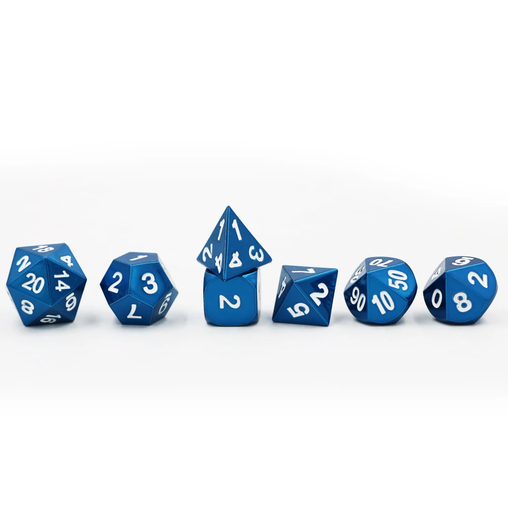 Новые 7 шт./компл. классические РПГ игральные кости D & металлические игра DND набор