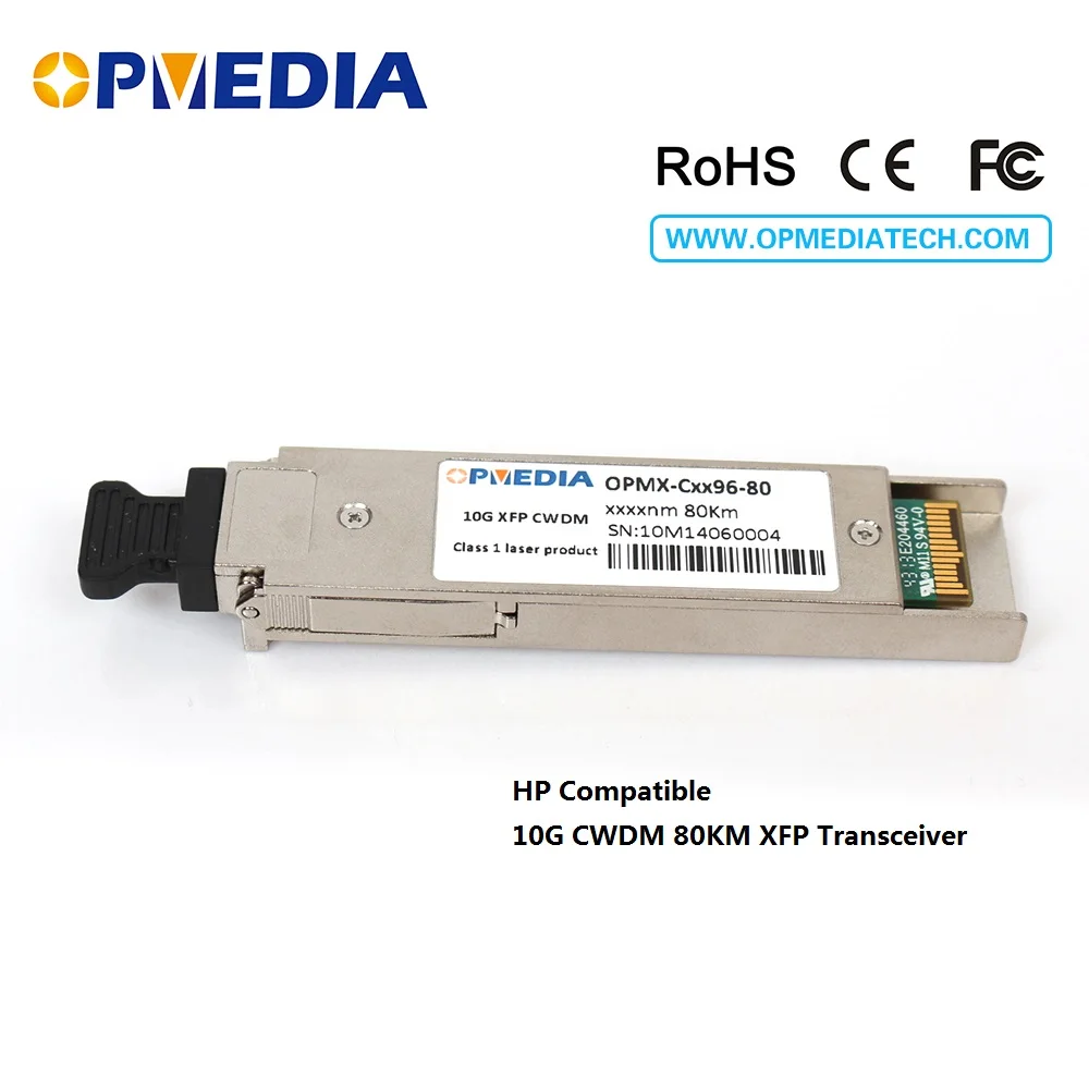 

HP compatible 10G CWDM XFP transceiver, 10Gb/s 80km 1470~1610nm XFP optical module, duplex LC connector,DDM function