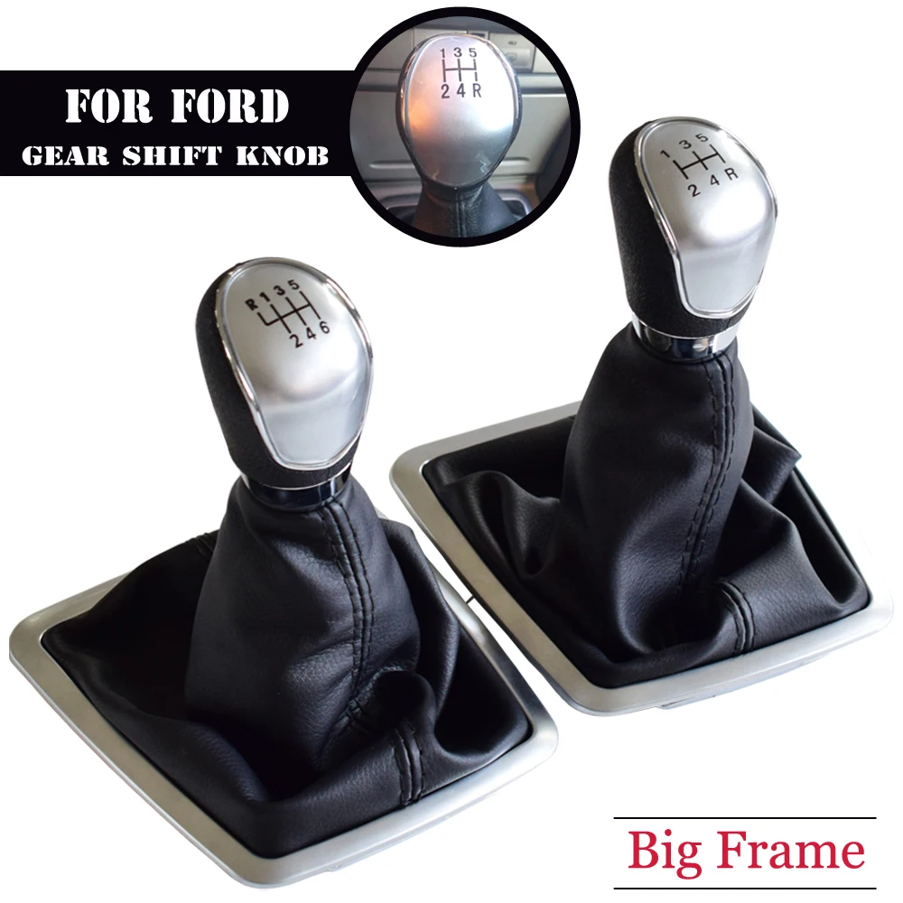 

Manual 5 6 Speed Car Gear Stick Shift Knob Lever With Gaiter Boot For Ford Focus 2 MK2 FL C-MAX 2006-2011 MK3 MK4 MK7 Galaxy